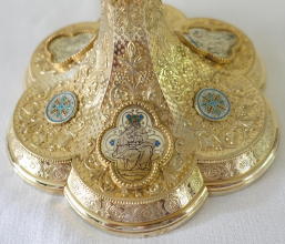 Solid silver gilt antique French Gothic Chalice.
